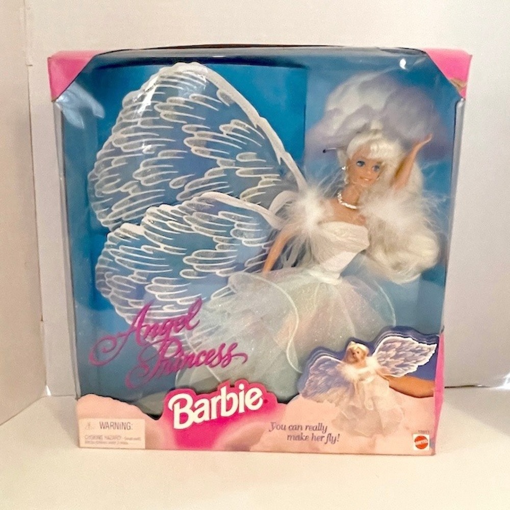 1996 Mattel Angel Princess Barbie Doll Large Glittery Wings #15911